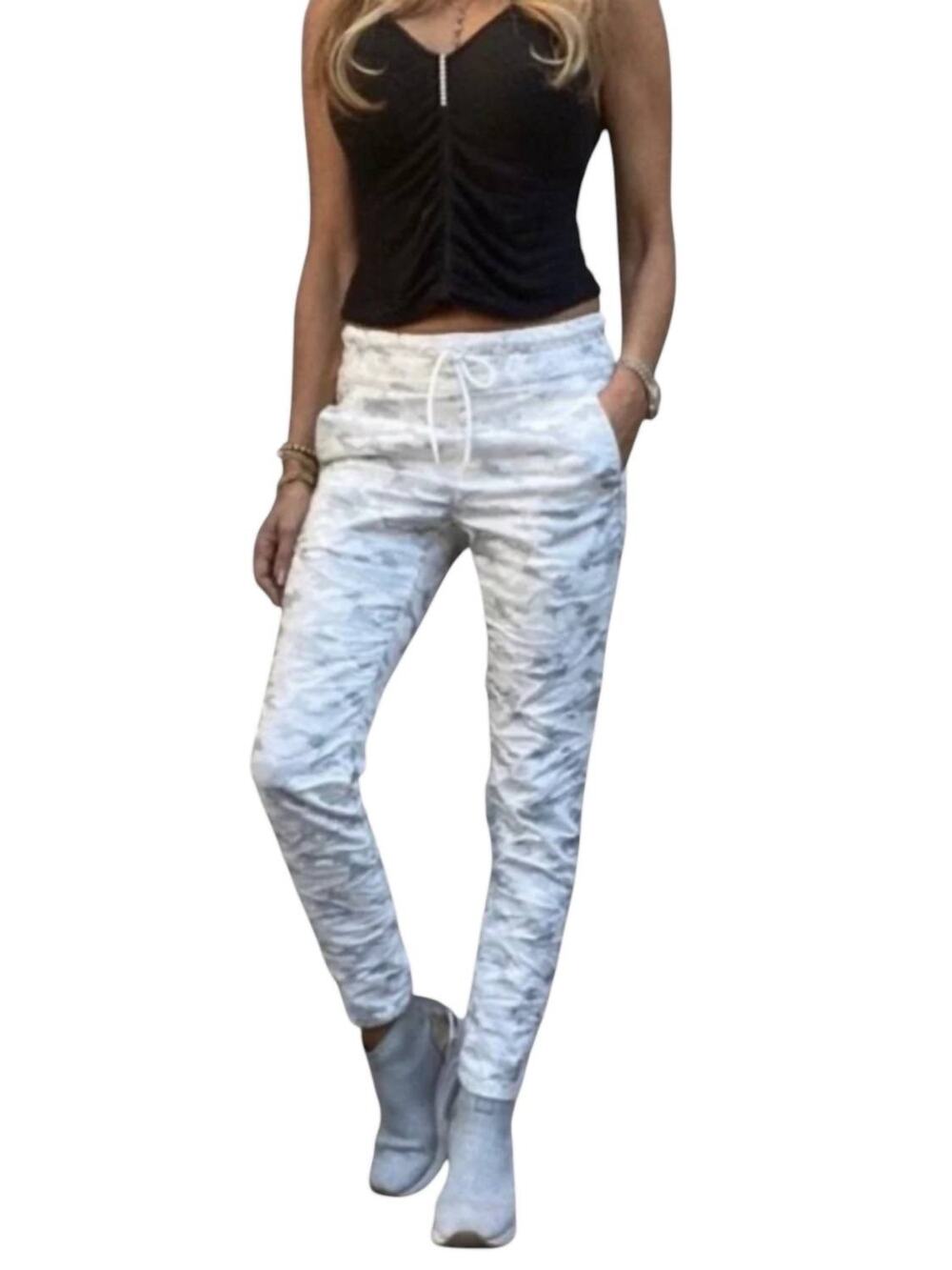 Bevy Flog Shelby White Camo Jogger Pants Womens Size 25 *EUC